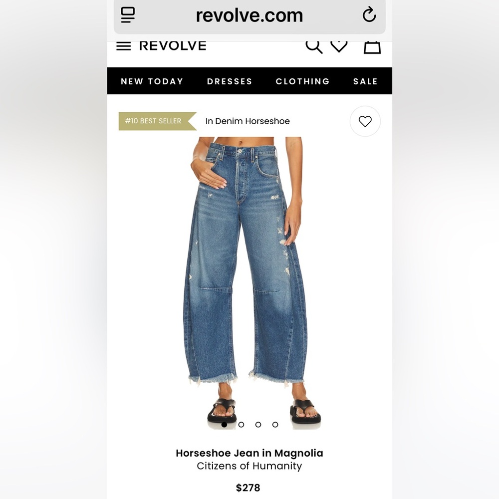 Citizens Of Humanity Distressed Blue Wide-Leg Jeans